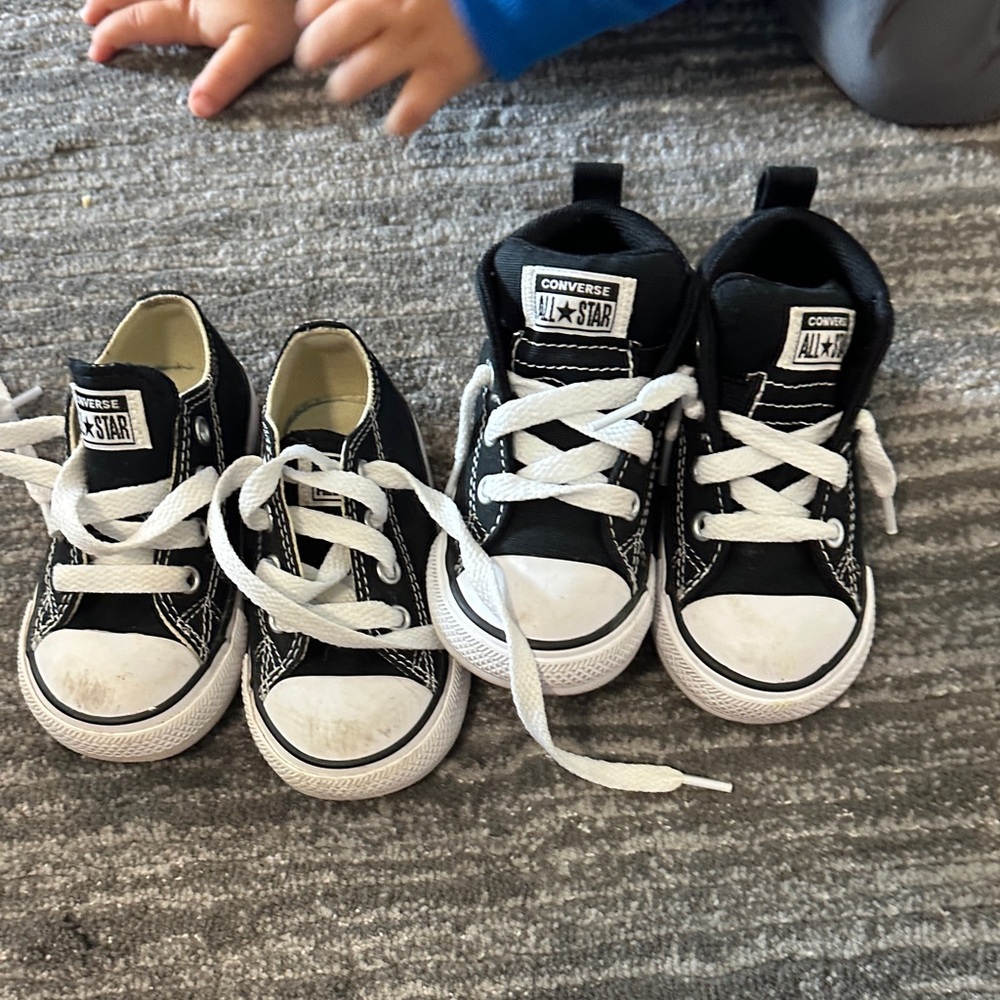 Bundle of 2 Converse Kids Black and White Sneakers